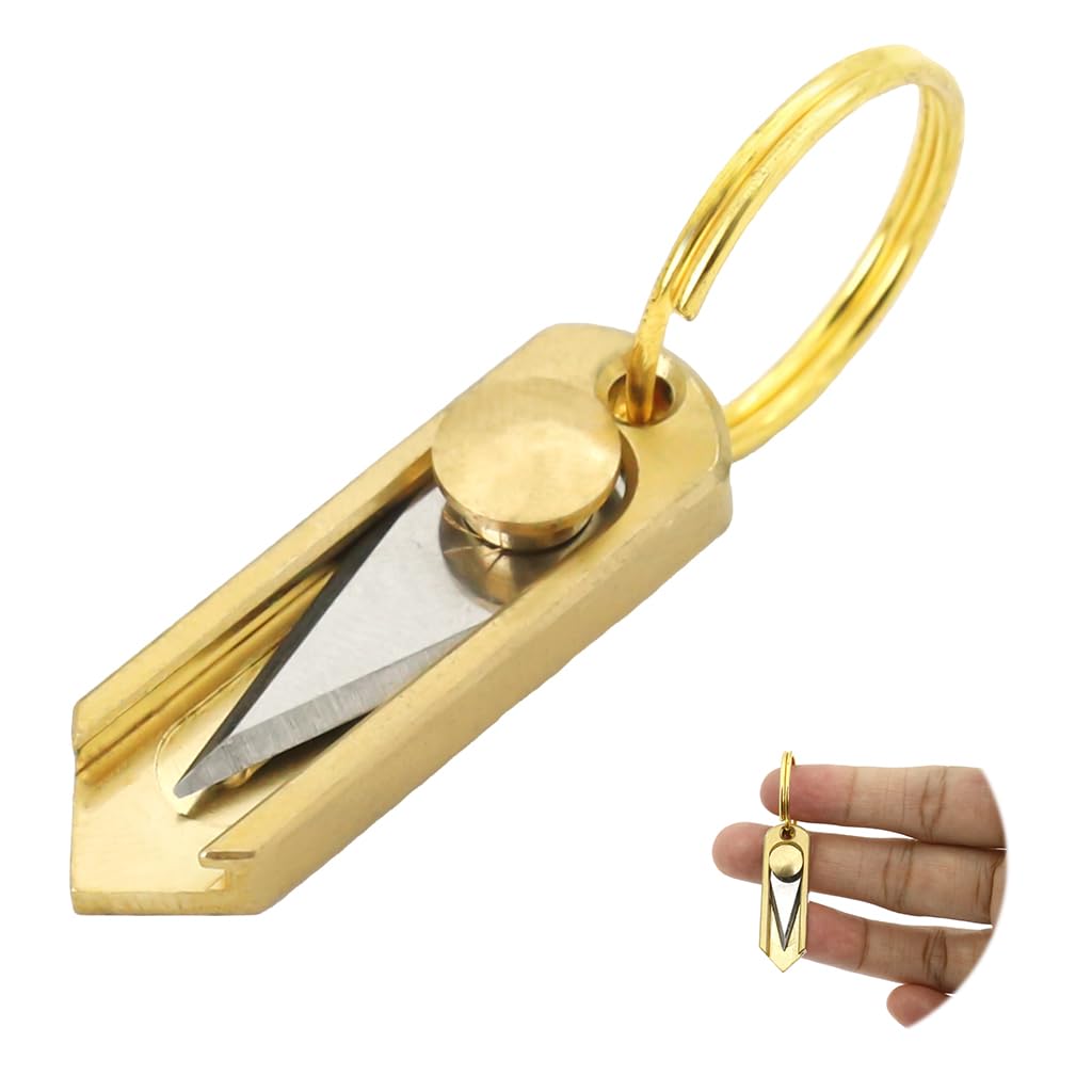SANNIDHI Pocket Cutter With Keychain for Box, Letter Open, Retractable Stainless Steel Cutter, Pointy Tip Mini Multi Tool, Utility Pocket Package Opener Knife SANNIDHI Pocket Cutter With Keychain for Box, Letter Open, Retractable Stainless Steel Cutter, Pointy Tip Mini Multi Tool, Utility Pocket Package Opener Knife